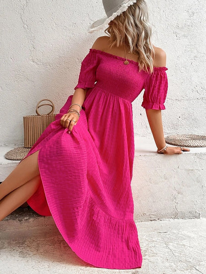 Vivid Charm Smocked Maxi Dress