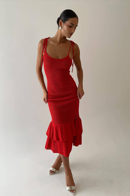 Rumba Romance Ruffle Midi Dress