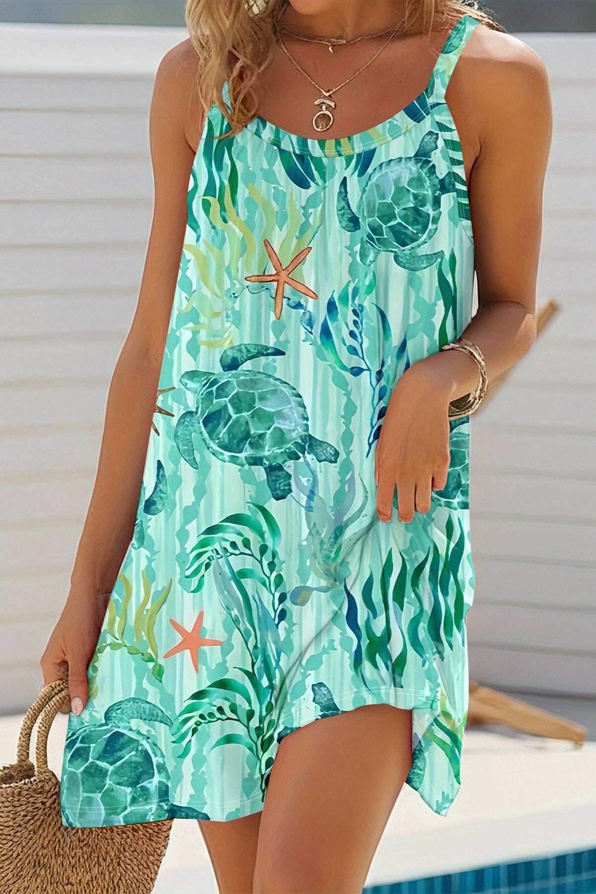 Turtle Tides Beach Mini Dress