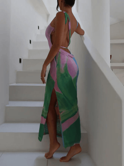 Fluid Art - Inspired Sleeveless Maxi Dress - TheBohoBloom