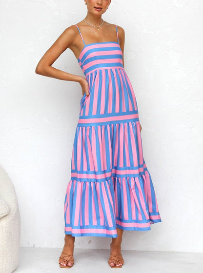 Raspberry Sky Color Play Maxi Dress - TheBohoBloom