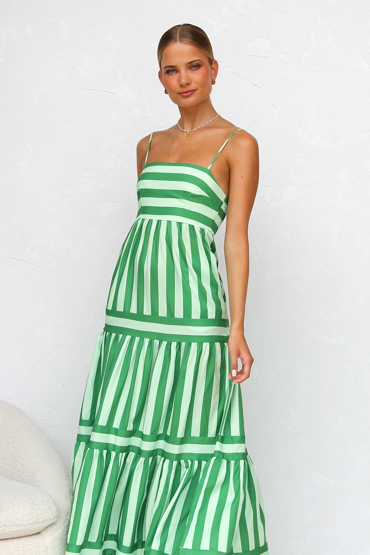 Mint Mojito Striped Maxi Dress - TheBohoBloom