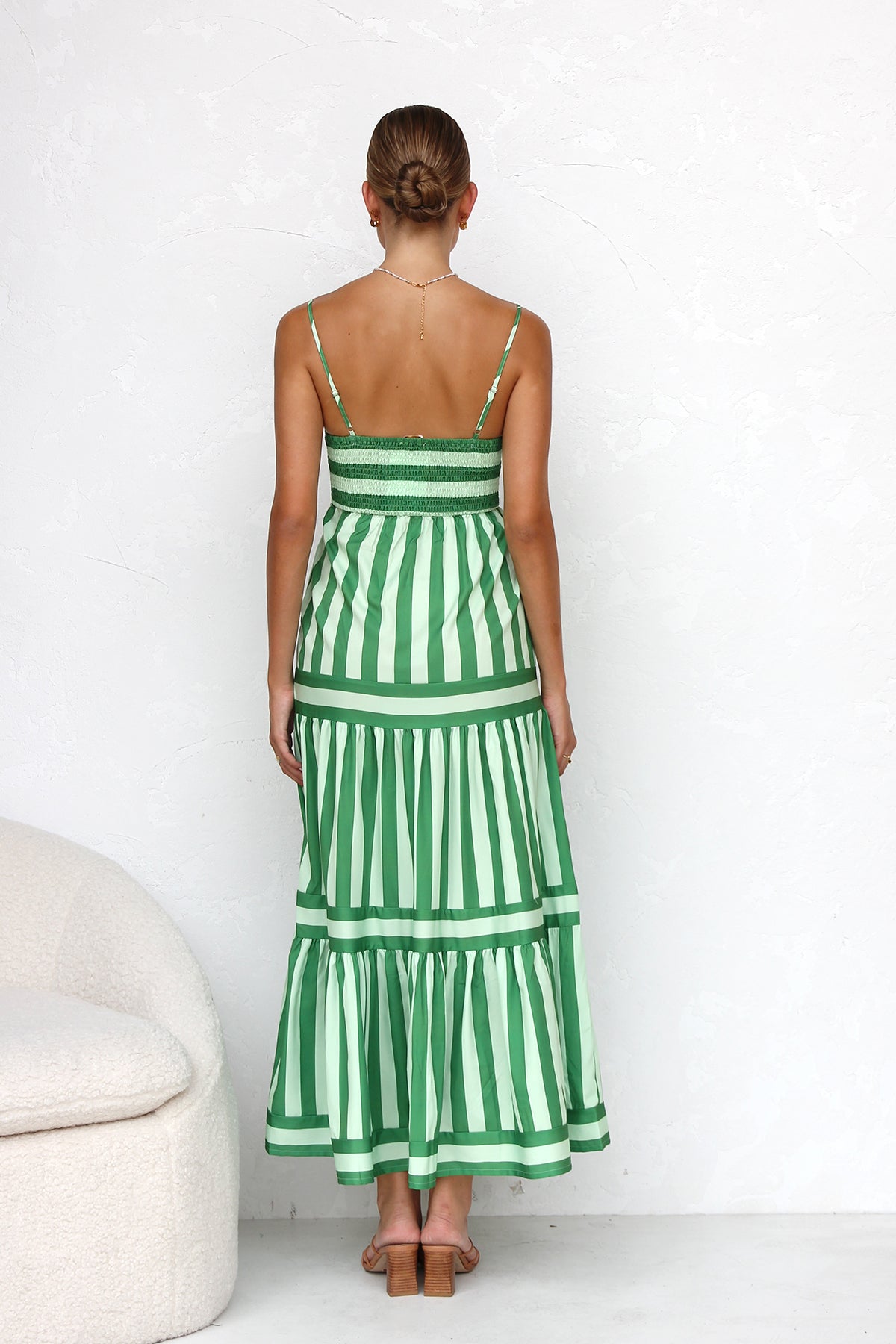 Mint Mojito Striped Maxi Dress - TheBohoBloom