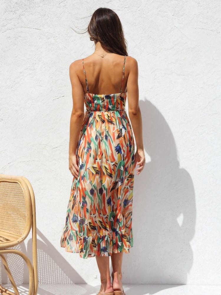 Sun - Drenched Bloom Midi Dress - TheBohoBloom