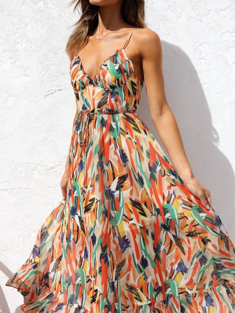 Sun - Drenched Bloom Midi Dress - TheBohoBloom