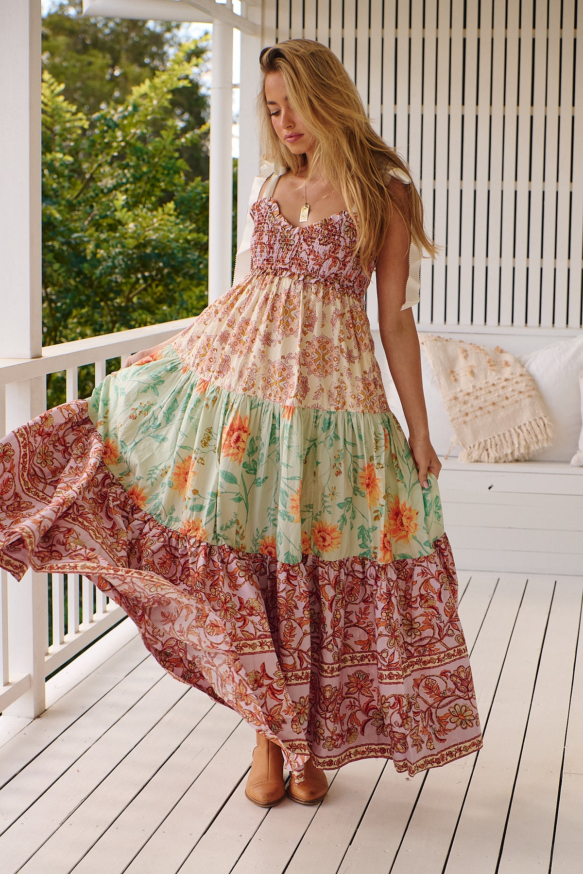 Odessa Charm Panel Maxikleid