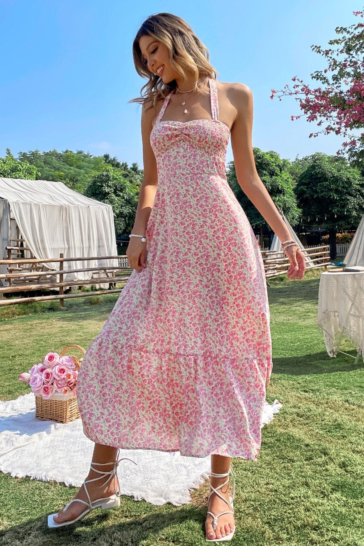 Blushfield Garden Midi Dress