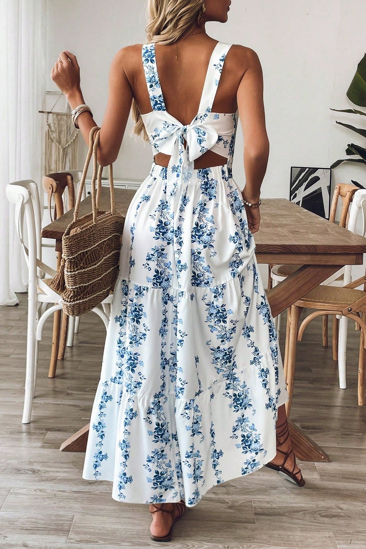 Windsor Blue Vine Midi Dress