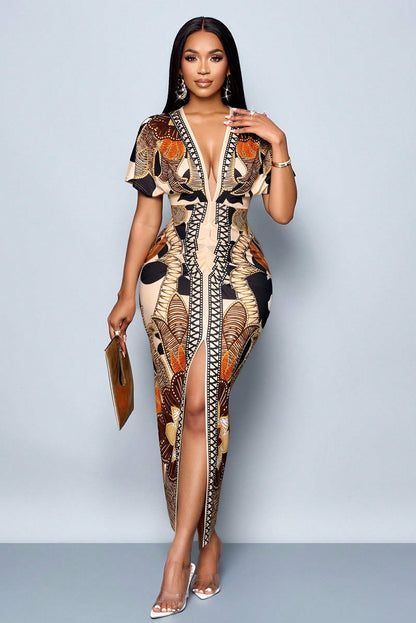 Serengeti Luxe Slit Midi Dress