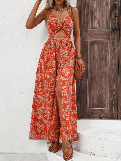 Flame Petal Escape Maxi Dress