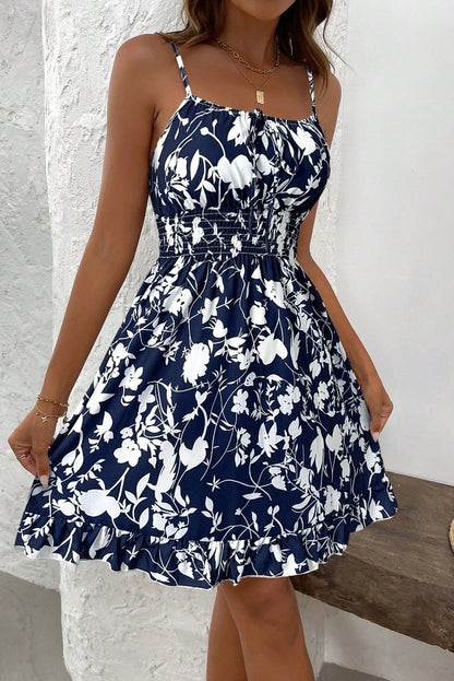 Floravibe Shirred Mini Dress