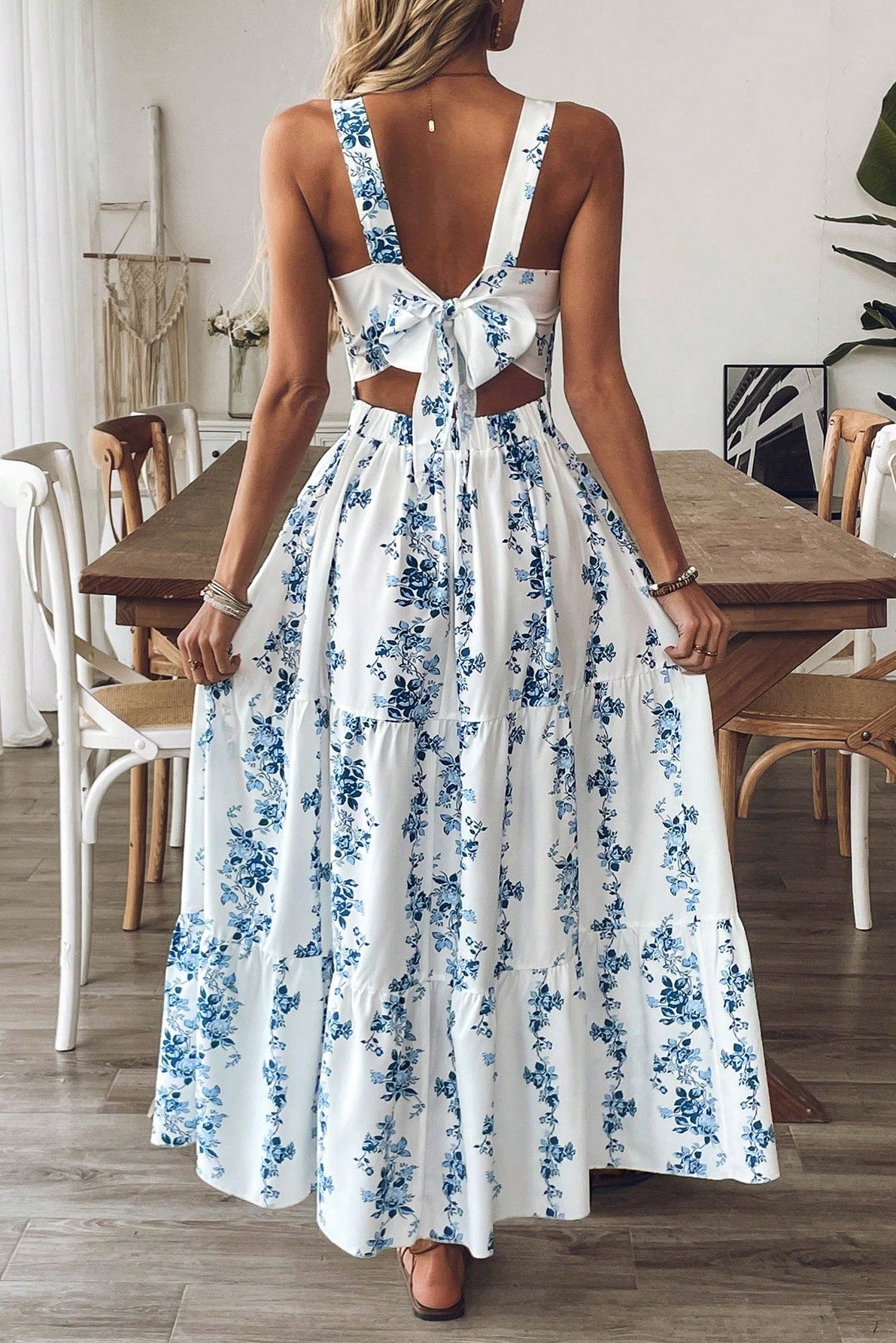 Windsor Blue Vine Midi Dress