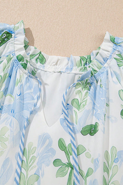 Mintflora Stripe-Trim Mini Dress