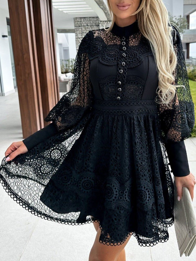 Romance in Lace Mini Dress - TheBohoBloom
