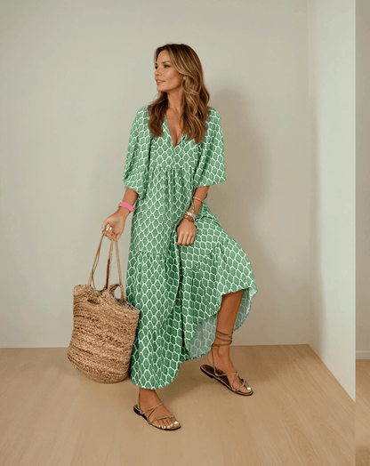 Portofino Escape Midi Dress - TheBohoBloom