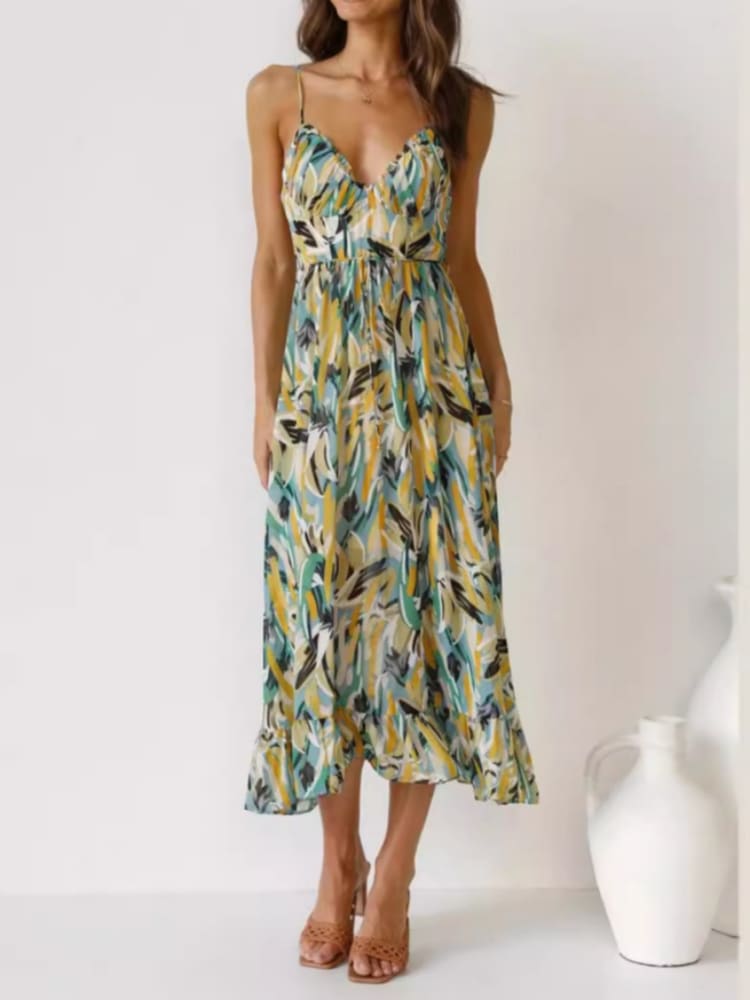 Sun - Drenched Bloom Midi Dress - TheBohoBloom