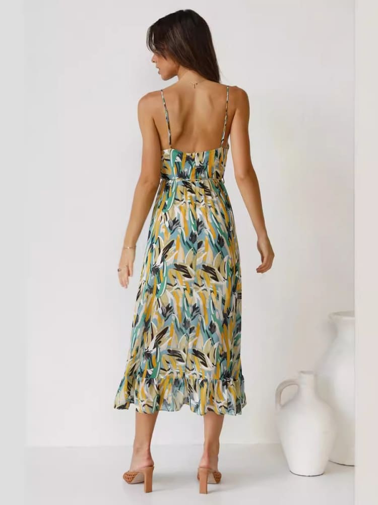 Sun - Drenched Bloom Midi Dress - TheBohoBloom