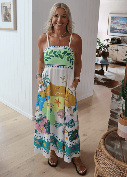 Resort Bliss Sleeveless Midi Dress - TheBohoBloom
