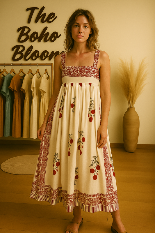 Maxi-Kleid mit Blüten-Paneelen