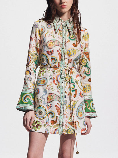 Paisley Carnival Mini Dress - TheBohoBloom