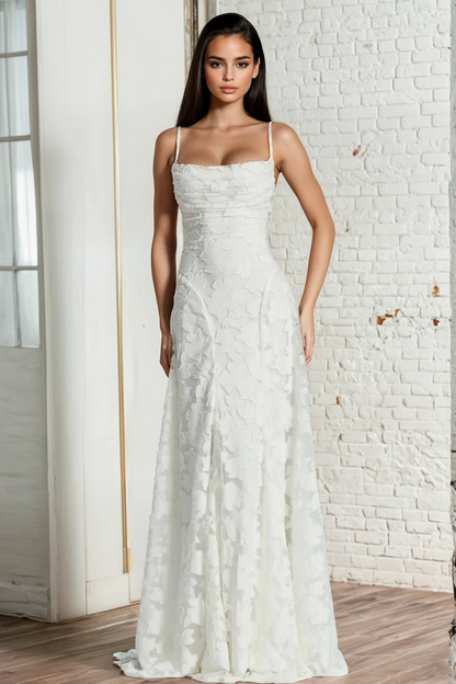 Ivory Drift Jacquard Maxi Dress