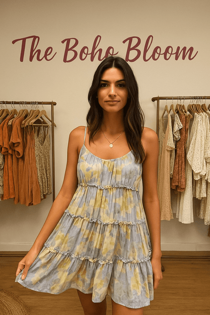 Sunlit Bloom Mini Dress - TheBohoBloom