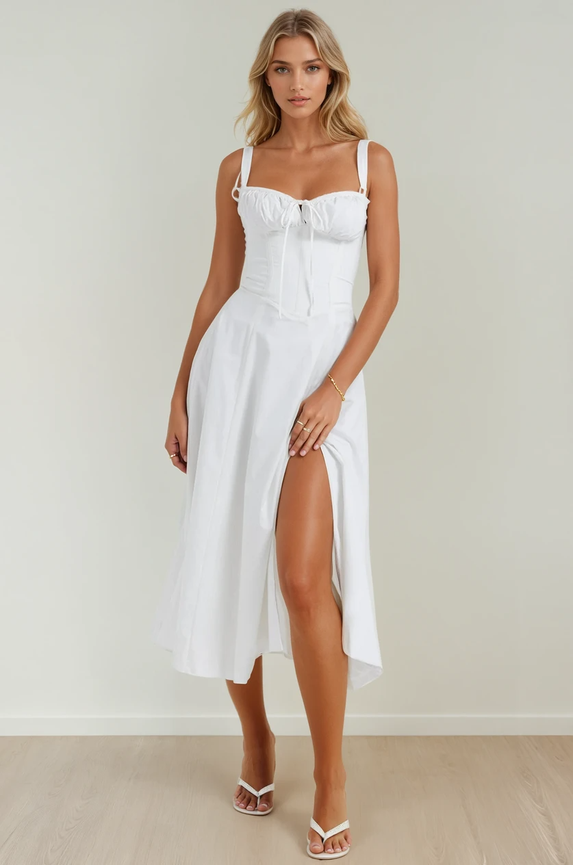 Vittoria Strukturiertes Midikleid
