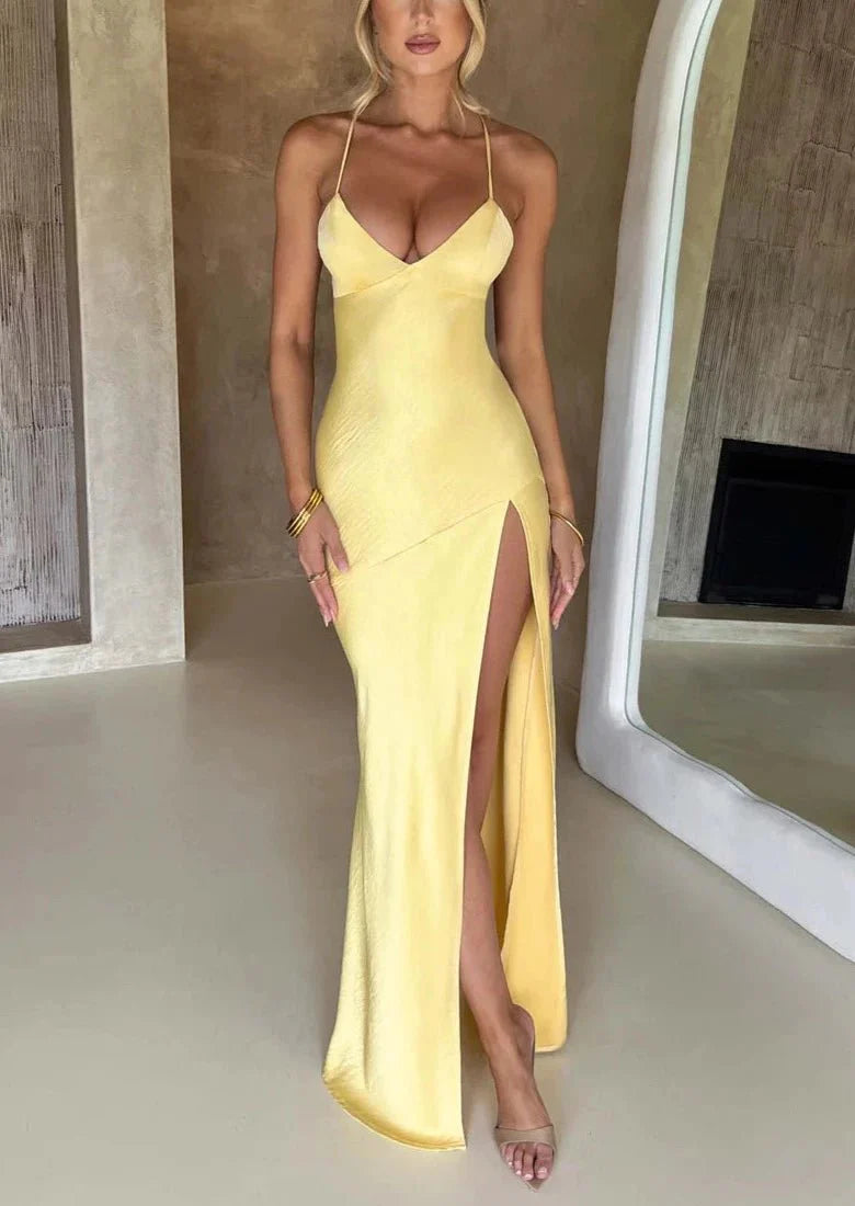 Orianna Rückenfreies Maxikleid - Gelb