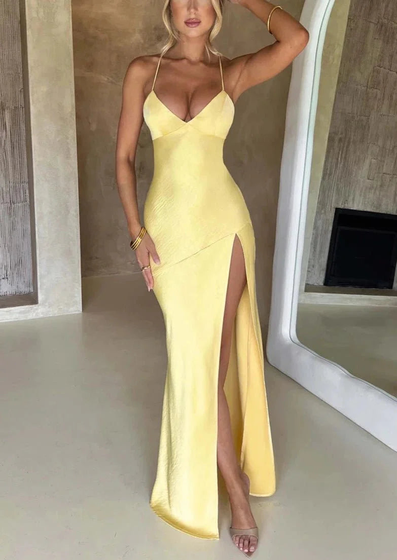 Orianna Rückenfreies Maxikleid - Gelb