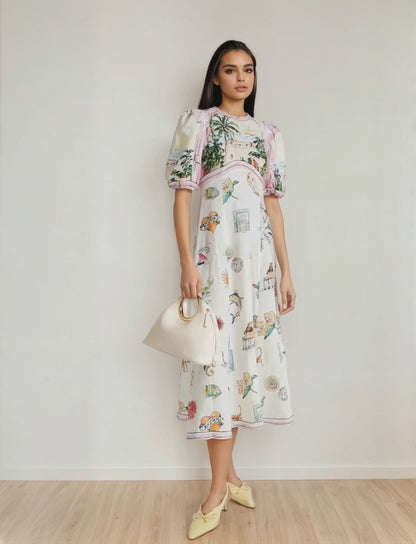 Vintage Voyage Midi Dress