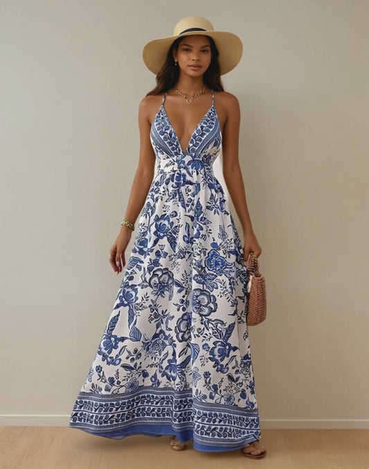 Santorini Breeze Maxi Dress