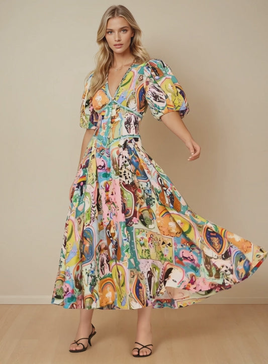 Wonderland Whirl Midi Dress