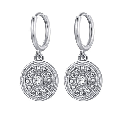 Bohemian Round Coin Zircon Earrings