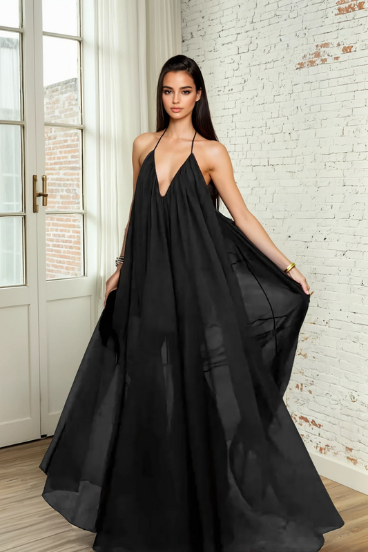 Ebon Muse Cascade Maxi Dress