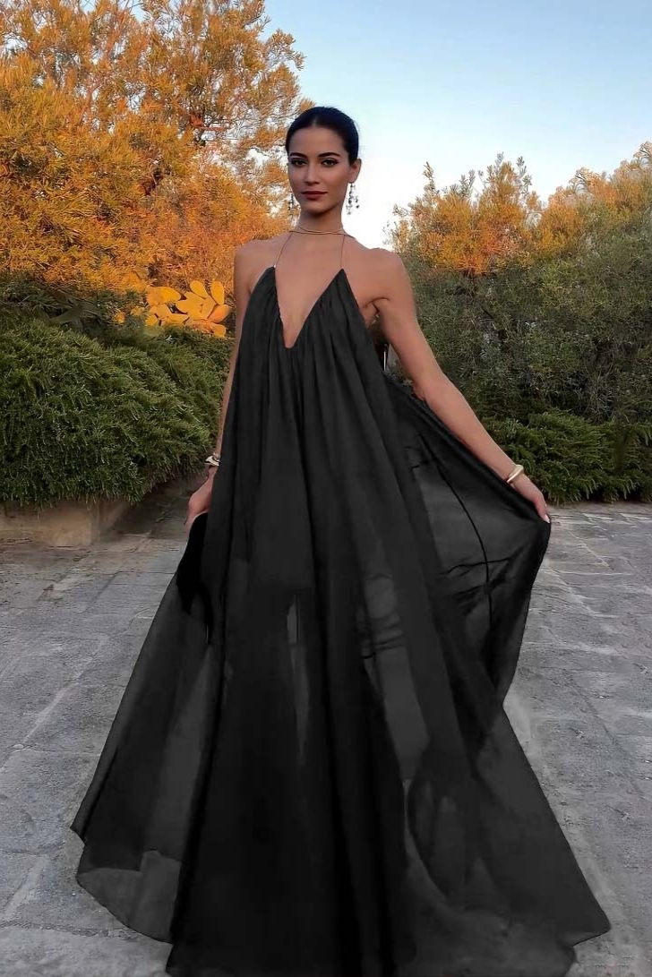 Ebon Muse Cascade Maxi Dress