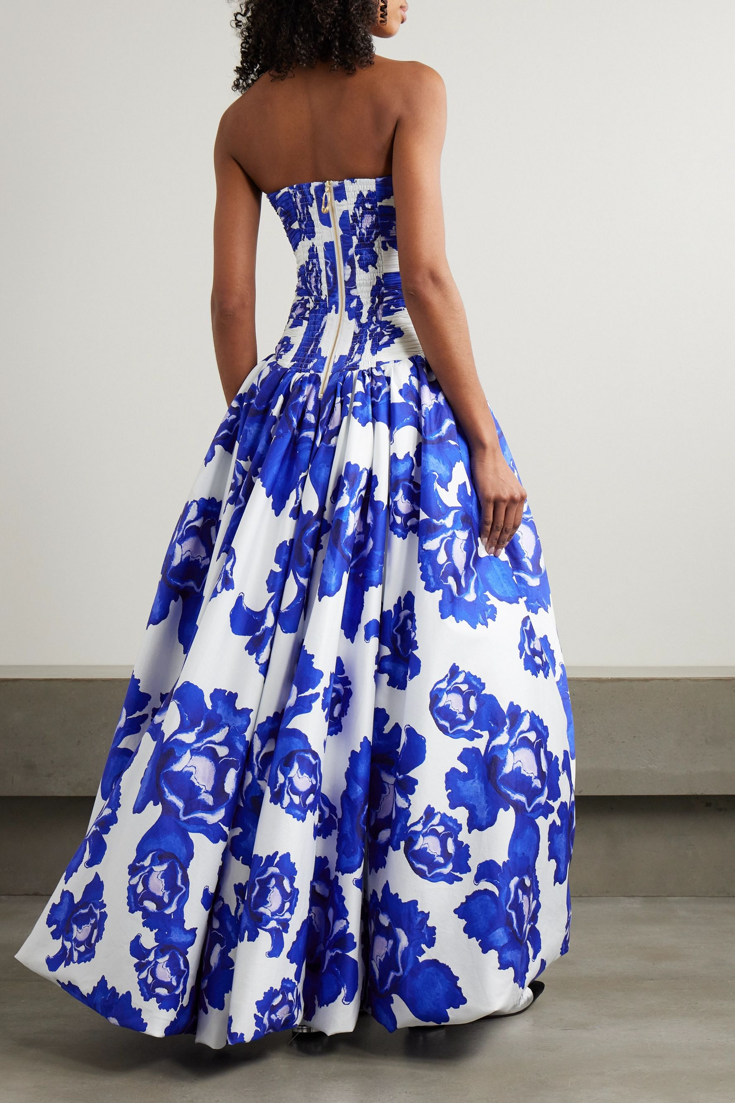 Sapphire Bloom Cascade Maxi Dress