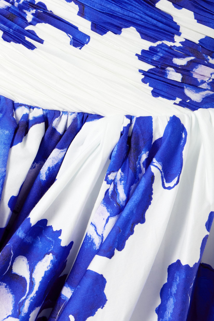 Sapphire Bloom Cascade Maxi Dress